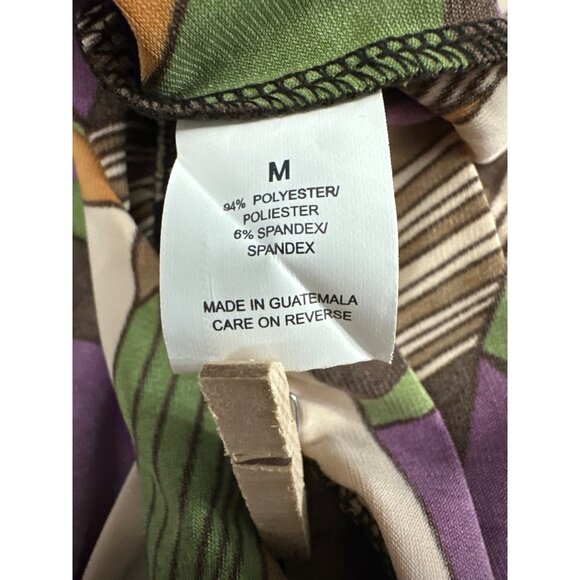 Briggs New York Vintage Inspired Geometric Flare Skirt Abstract Midi Style Sz M - Picture 9 of 12